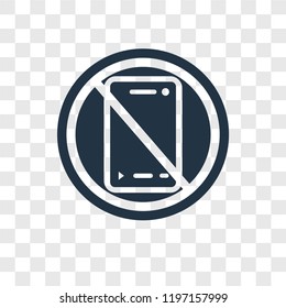 No phone vector icon isolated on transparent background, No phone transparency logo concept