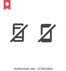 No phone vector icon, mobile phone symbol