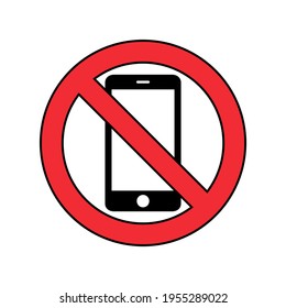 No phone vector icon. Prohibiting the use of smartphones symbol. Call ban Vector illustration EPS 10