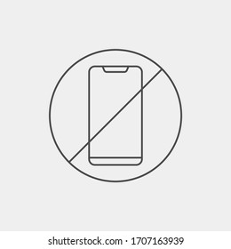 No Phone Vector Icon Sign Symbol