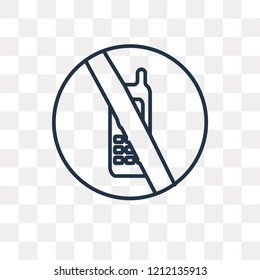 No phone vector outline icon isolated on transparent background, high quality linear No phone transparency concept can be used web and mobile