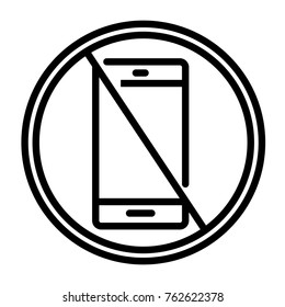 No Phone vector outline icon