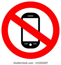 No Cell Phone Vector Icon Isolated Stock Vector (Royalty Free ...