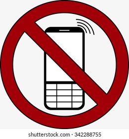 No phone vector sign