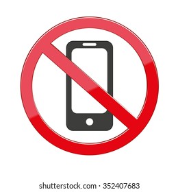 No phone vector sign isolated on  white background