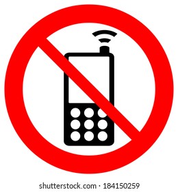 No phone vector sign on white background.