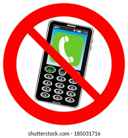 No phone vector sign on white background.