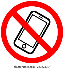 No phone vector sign on white background.