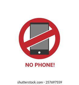 No phone vector sign on the white background 