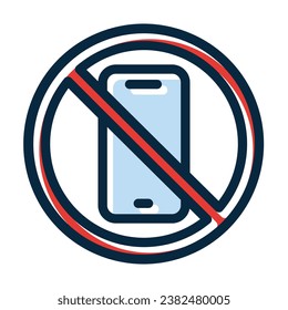 No Phone Vector Thick Line Filled Dark Colors Icons For Personal And Commercial Use.
