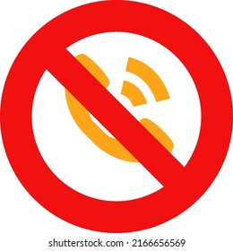 No Phones Allowed, Illustration, Vector On A White Background.