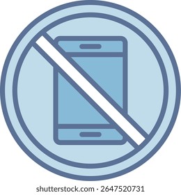 No Phones Filled Blue Tone Icon