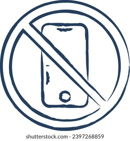 No Phones hand drawn vector illustration