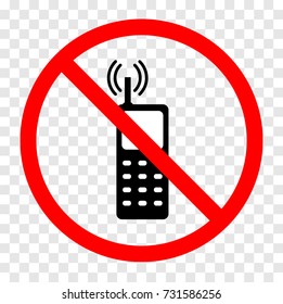 no phones round red vector sign. cellphones not allowed sign