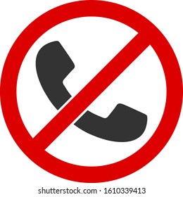 No phones vector icon. Flat No phones pictogram is isolated on a white background.