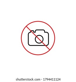 Kein Foto, Verbot von Foto, einfache dünne Linie Symbol, Vektorgrafik