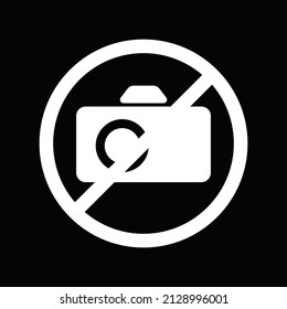 No photo camera allowed white monochromatic prohibition vector sign