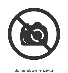 No photo camera. Flat vector illustration in black on white background. EPS 10