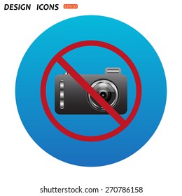 no photo camera. icon. vector design