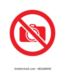 No photo, no camera, prohibition sign. Taking photographs prohibited, vector illustration.