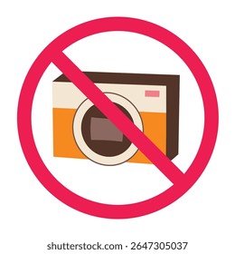 Sinal de câmera sem foto, símbolo de câmera proibido, não tirar fotos, sinal de fotografia proibida, sinal de paparazzi proibido, não tirar fotos permitido