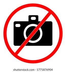 No photo camera sign on white background.vector illustration