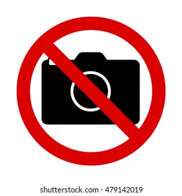 No photo camera sign on white background