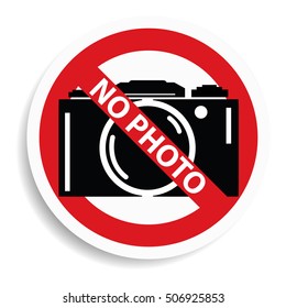 No photo camera sign on white background.vector illustration