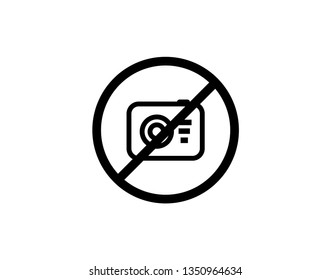 No photo camera vector sign - black icon - Vector 