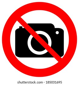 No photo camera vector sign isolated on white background.