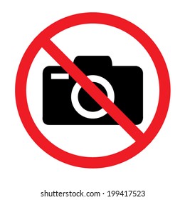 No Cameras Allowed Sign Red Prohibition Stock Vector (Royalty Free ...