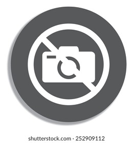 No photo camera vector sign isolated on a grey background