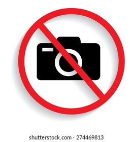 No photo camera vector sign isolated with shadow