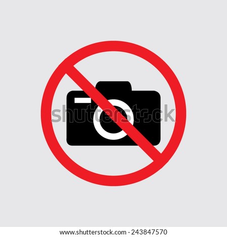 No photo camera vector sign isolated  on a grey background