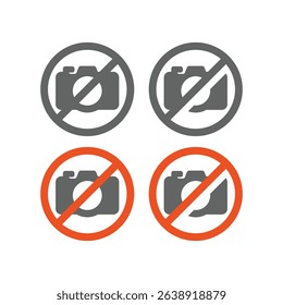 No photo camera vector warning sign. Photographing, taking photos not allowed and prohibited.