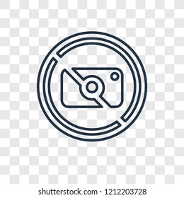 No photo concept vector linear icon isolated on transparent background, No photo concept transparency concept in outline style