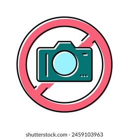no photo crossed out sign color icon vector. no photo crossed out sign sign. isolated symbol illustration