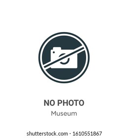 No photo glyph icon vector on white background. Flat vector no photo icon symbol sign from modern museum collection for mobile concept and web apps design.