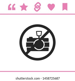 No photo icon, camera icon vector, classic flat style, quality design element.