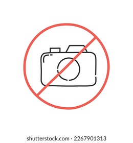 No photo icon. Don`t take photos. Hand drawing design style. Vector.