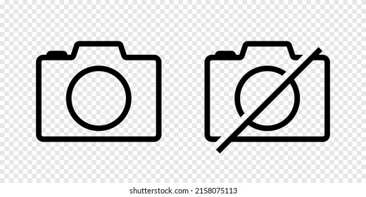 No photo icon set on a transparent background