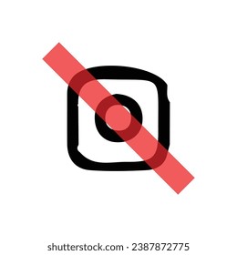 No photo icon. Simple style event theme poster background symbol. No photo brand logo design element. No photo t-shirt printing. Vector for sticker.