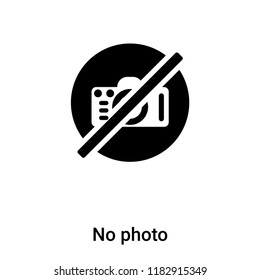 No photo icon vector isolated on white background, logo concept of No photo sign on transparent background, filled black symbol