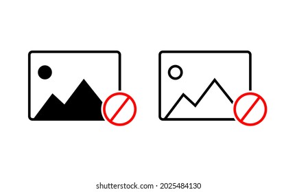 No photo image picture icon. Album gallery prohibited. Illustration vector