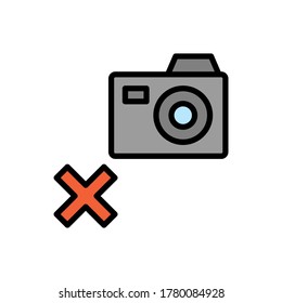 No photo, museum icon. Simple color with outline vector elements of historical things icons for ui and ux, website or mobile application