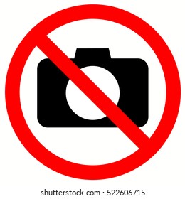 No Cameras Allowed Sign Red Prohibition Stock Vector (Royalty Free ...