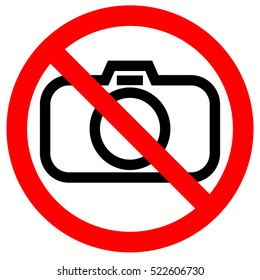 No Photo / No Photography sign vector. Camera. 