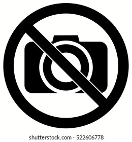 No Photo / No Photography sign vector. Camera. 