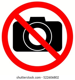 No Photo / No Photography sign vector. Camera. 