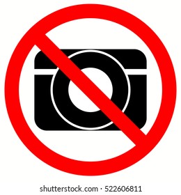 No Photo / No Photography sign vector. Camera. 